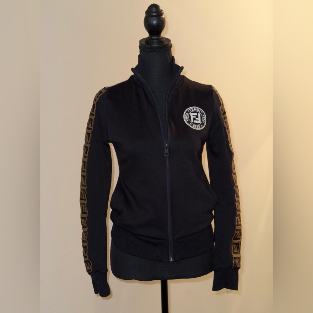 Fendi FF Logo Tape Zip Track Jacket